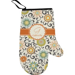 Swirls & Floral Oven Mitt (Personalized)