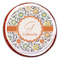 Swirls & Floral Printed Icing Circle - Large - On Cookie
