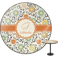 Swirls & Floral Round Table - 30" (Personalized)