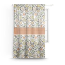 Swirls & Floral Sheer Curtain - 50"x84"