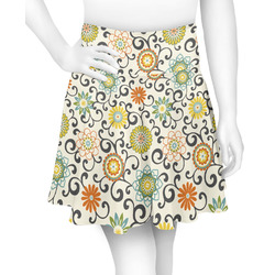 Swirls & Floral Skater Skirt - Medium