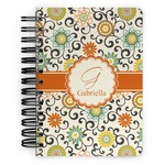 Swirls & Floral Spiral Notebook - 5x7 w/ Name and Initial