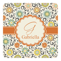 Swirls & Floral Square Decal - Large (Personalized)