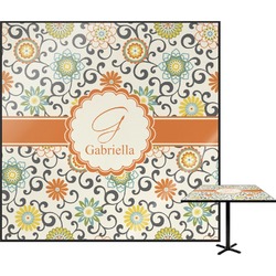 Swirls & Floral Square Table Top - 24" (Personalized)