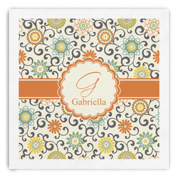 Swirls & Floral Paper Dinner Napkins (Personalized)