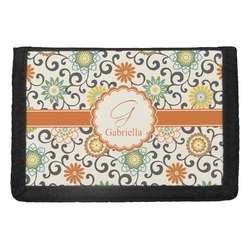Swirls & Floral Trifold Wallet (Personalized)