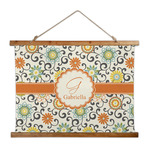 Swirls & Floral Wall Hanging Tapestry - Wide (Personalized)