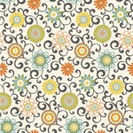 Swirls & Floral Wallpaper & Surface Covering (Peel & Stick 24"x 24" Sample)