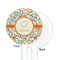 Swirls & Floral White Plastic 5.5" Stir Stick - Single Sided - Round - Front & Back