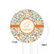 Swirls & Floral White Plastic 6" Food Pick - Round - Single Sided - Front & Back