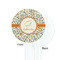 Swirls & Floral White Plastic 7" Stir Stick - Single Sided - Round - Front & Back