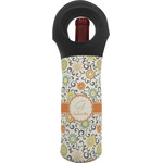 Swirls & Floral Wine Tote Bag (Personalized)