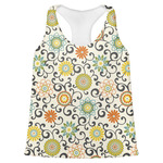 Swirls & Floral Womens Racerback Tank Top - X Large