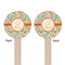 Swirls & Floral Wooden 6" Stir Stick - Round - Double Sided - Front & Back