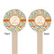 Swirls & Floral Wooden 7.5" Stir Stick - Round - Double Sided - Front & Back