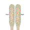 Swirls & Floral Wooden Food Pick - Paddle - Double Sided - Front & Back