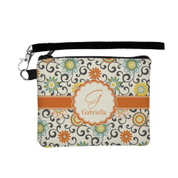 Swirls & Floral Wristlet ID Case w/ Name and Initial
