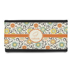 Swirls & Floral Leatherette Ladies Wallet (Personalized)