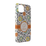 Swirls & Floral iPhone Case - Plastic - iPhone 14 (Personalized)