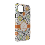 Swirls & Floral iPhone Case - Rubber Lined - iPhone 14 (Personalized)