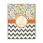 Swirls, Floral & Chevron Wood Print - 11x14 (Personalized)