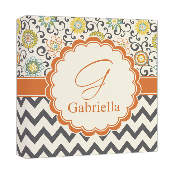 Custom Swirls, Floral & Chevron Canvas Print - 12x12 (Personalized)