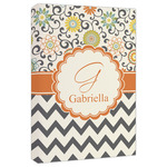 Swirls, Floral & Chevron Canvas Print - 20x30 (Personalized)