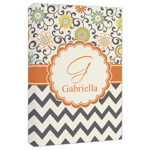 Custom Swirls, Floral & Chevron Canvas Print - 20x30 (Personalized)