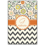 Swirls, Floral & Chevron Wood Print - 20x30 (Personalized)