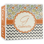 Swirls, Floral & Chevron 3-Ring Binder - 3 inch (Personalized)