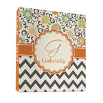 Swirls, Floral & Chevron 3 Ring Binder - Full Wrap - 1" (Personalized)