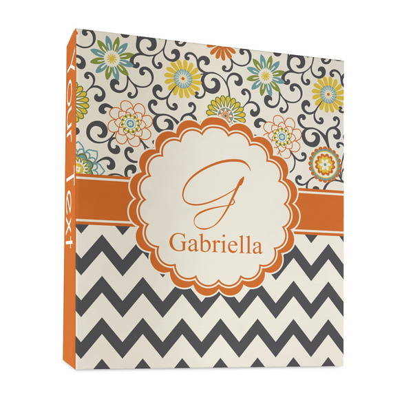 Custom Swirls, Floral & Chevron 3 Ring Binder - Full Wrap - 1" (Personalized)