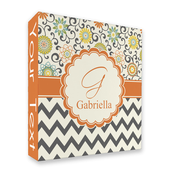 Custom Swirls, Floral & Chevron 3 Ring Binder - Full Wrap - 2" (Personalized)