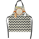 Swirls, Floral & Chevron Apron With Pockets w/ Name and Initial