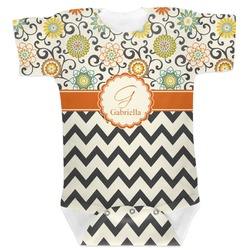Swirls, Floral & Chevron Baby Bodysuit 6-12 (Personalized)