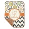 Swirls, Floral & Chevron Baby Sherpa Blanket - Corner Showing Soft