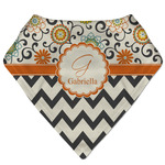 Swirls, Floral & Chevron Bandana Bib (Personalized)