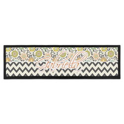 Swirls, Floral & Chevron Bar Mat (Personalized)