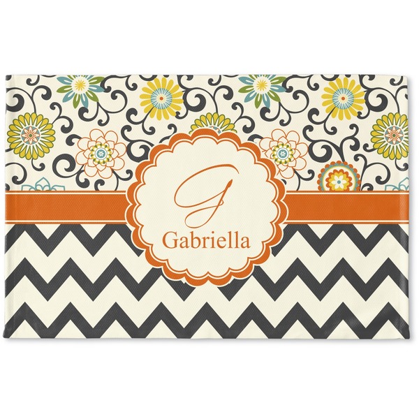 Custom Swirls, Floral & Chevron Woven Mat (Personalized)