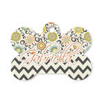 Swirls, Floral & Chevron Bone Shaped Dog ID Tag - Small (Personalized)