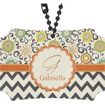 Swirls, Floral & Chevron Rear View Mirror Ornament (Personalized)