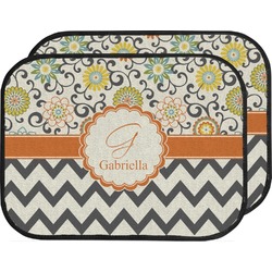 Swirls, Floral & Chevron Car Floor Mats (Back Seat) (Personalized)