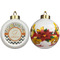 Swirls, Floral & Chevron Ceramic Christmas Ornament - Poinsettias (APPROVAL)