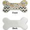 Swirls, Floral & Chevron Ceramic Flat Ornament - Bone Front & Back Single Print (APPROVAL)
