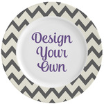 Swirls, Floral & Chevron Ceramic Dinner Plates (Set of 4) (Personalized)