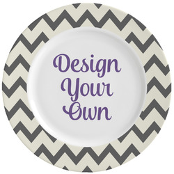 Swirls, Floral & Chevron Ceramic Dinner Plates (Set of 4) (Personalized)