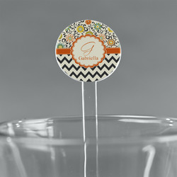 Swirls, Floral & Chevron 7" Round Plastic Stir Sticks - Clear (Personalized)