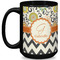 Swirls, Floral & Chevron Coffee Mug - 15 oz - Black Full