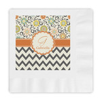 Swirls, Floral & Chevron Embossed Decorative Napkins (Personalized)