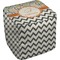 Swirls, Floral & Chevron Cube Poof Ottoman (Top)